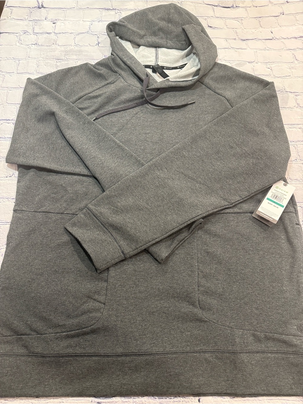 GAIAM Men's Lotus OB Charcoal Heather Hooded Sweatshirt | NWT | Size XL | Yoga